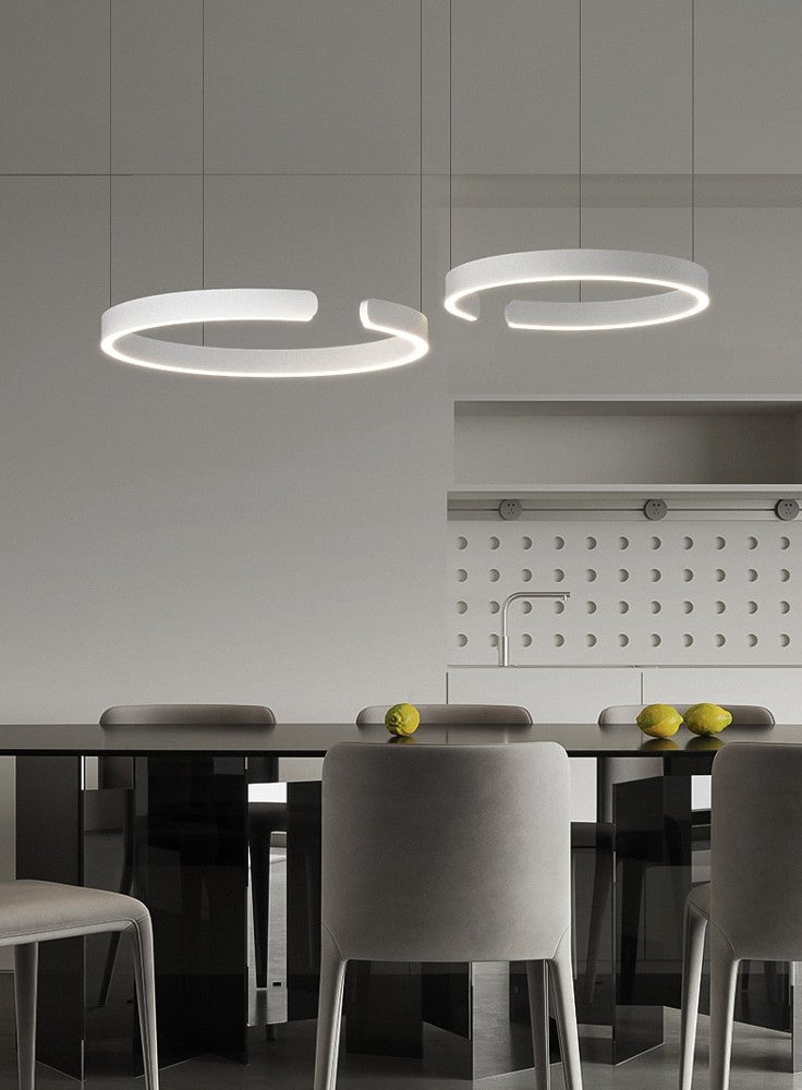 Suspension Led Duo Cercla - Éclairage Moderne Circulaire pour Salle à Manger