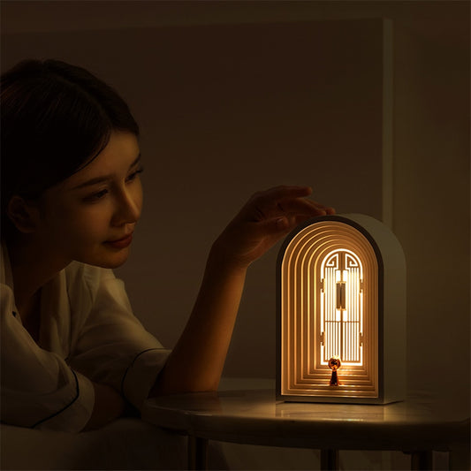 Lampe de Chevet Portallia - Lampe LED Tactile Nordique avec Haut-Parleur Bluetooth Intégré